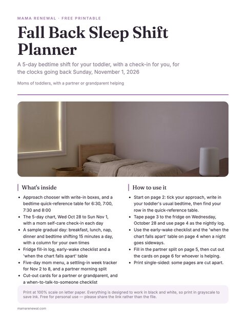 Fall Back Sleep Shift Planner preview