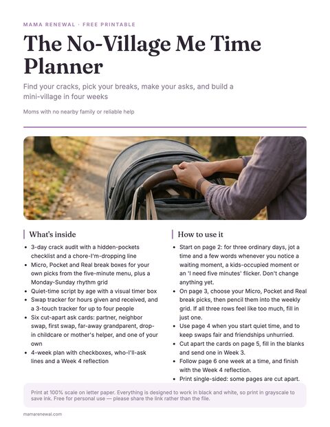 The No-Village Me Time Planner preview